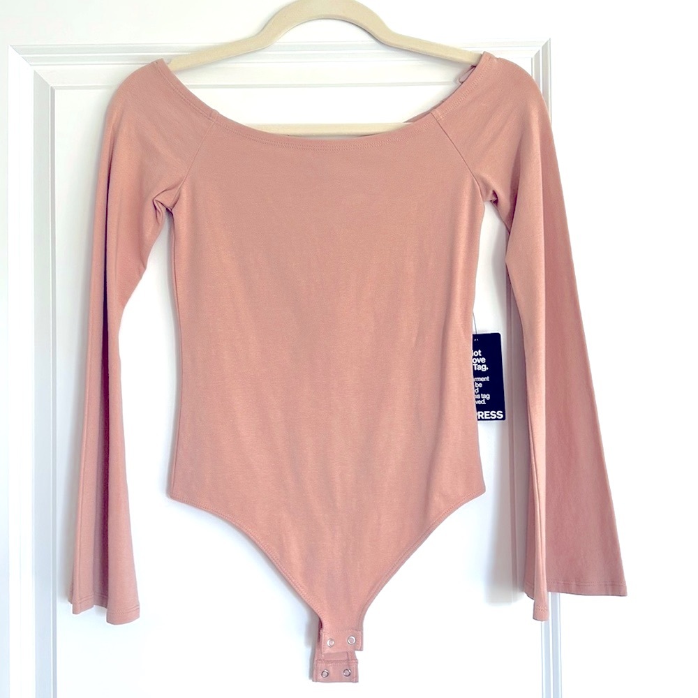 NWT Express bell sleeve off shoulder bodysuit